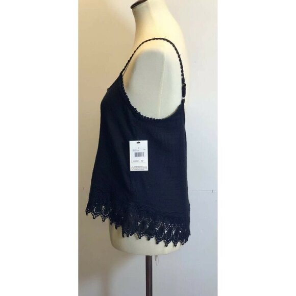 Volcom Women's Pinned Black Ribbed Tank Top A14 - Picture 6 of 8